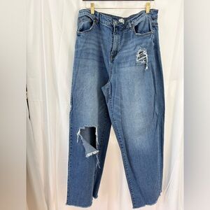 Eloquii Light Blue Distressed Boyfriend Jeans